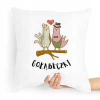 Poduszka Prezent Na Walentynki Gołąbeczki Z Nadrukiem Ze Zdjęciem