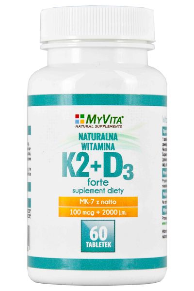 Witamina K2 Mk 7 K2mk7 D3 100mcg 2000iu 60 Tabletek Myvita