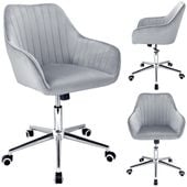 eleganckie krzesło corum obrotowe biurowe do biura fotel szare jumihome