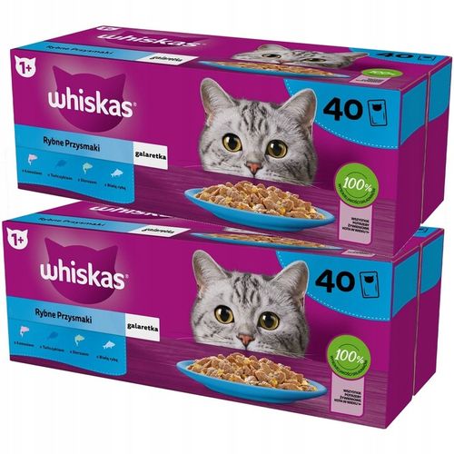 Whiskas Karma dla kotów Rybne przysmaki w galaretce 85 g x 80 sztuk na Arena.pl