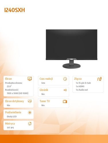 AOC 23.8'' I240SXH IPS HDMI na Arena.pl