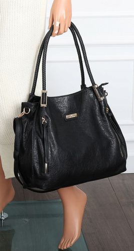 Torebka Damska Shopper Worek Pojemna Miejska Modna Torba CH7721 Czarna na Arena.pl