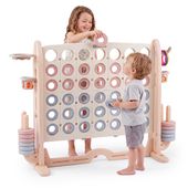 Centrum zabaw HyperMotion 4w1 z koszykówką i mini golfem beżowo-szare