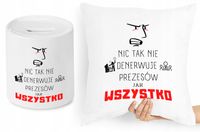 Dla Prezesa Zestaw Poduszka + Skarbonka Prezent Z Nadrukiem Ze Zdjęciem