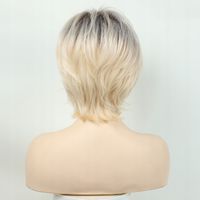 Peruka Damska Ombre Blond Krótkie Włosy Peruki + Free Cap