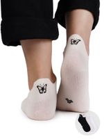 Skarpety stopki dziewczęce z haftem na zapiętce motyl 3PAK 39-41 YOCLUB
