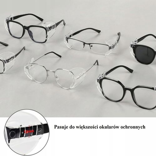 Osłony Boczne Nakładki Do Okularów Ochronnych Przezroczyste Miękkie 6 na Arena.pl