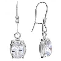 SREBRNE KOLCZYKI Z CYRKONIAMI NA BIGLU SREBRO PRÓBY 925