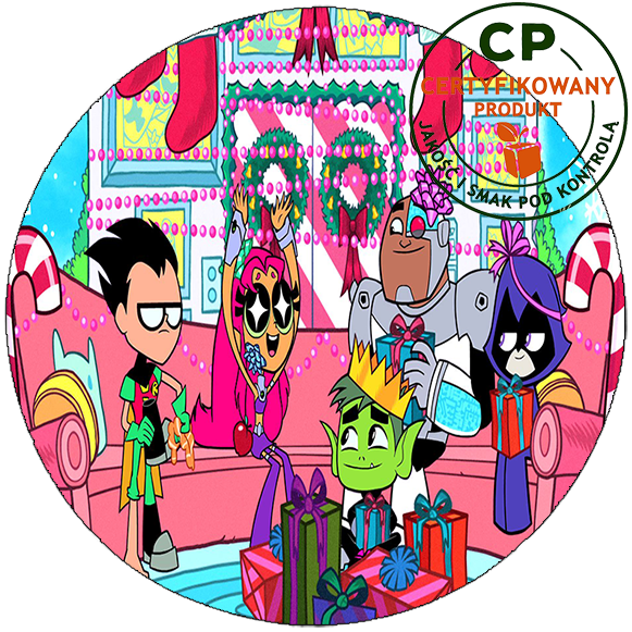 Opłatek na tort Młodzi Tytani zdjęcie 1