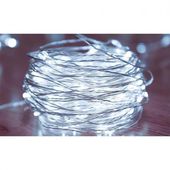 ŁAŃCUCH LED 10M 100 DIOD BIAŁE ZIMNE ZASILANIE 3X AA