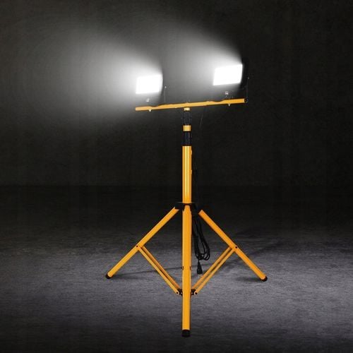 ZESTAW Statyw + Naświetlacz Halogen Budowlany 2x 100W LED 22000lm + na Arena.pl