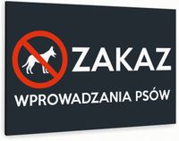 Tabliczka znak informacyjny 30x20 Antracyt ZAKAZ WPROWADZANIA PSÓW