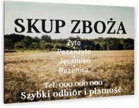 nadruk UV TABLICZKA reklamowa aluminiowa szyld SKUP ZBOŻA dibond 40x30