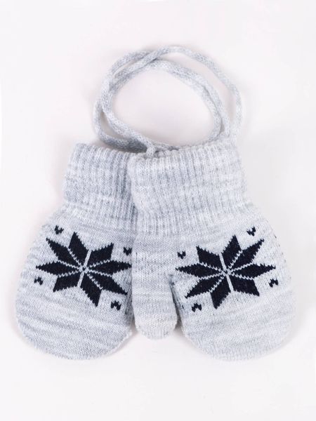 Rękawiczki chłopięce jednopalczaste wzór norweski szare 10 YOCLUB zdjęcie 4