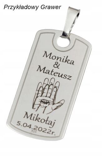 SREBRNY PEŁNY ŁAŃCUSZEK MĘSKI PANCERKA NIEŚMIERTELNIK PR. 925 GRAWER GRATIS na Arena.pl