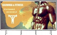 BANER REKLAMOWY 200x100 cm plandeka duży wybór wzorów SIŁOWNIA FITNESS