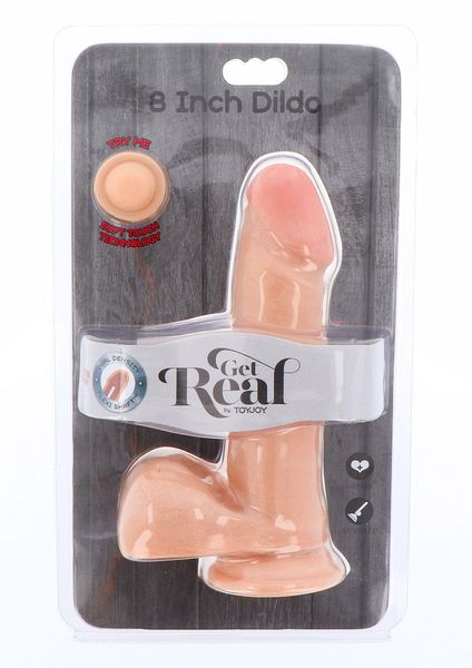 Dual Density Dildo 8Inch Balls Light Skin Tone zdjęcie 2