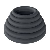 Classic Silicone Cockring Set Of 6 - Black