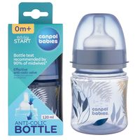 CANPOL Butelka antykolkowa EasyStart GOLD 120ml Niebieska