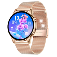 SMARTWATCH DAMSKI ZEGAREK ROZMOWY POLSKIE MENU ZŁOTY OKRĄGŁY Z BRANSOLETA