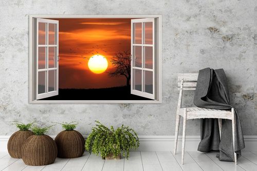 Obraz na płótnie - Canvas, okno - zachód słońca 2 60x40 na Arena.pl