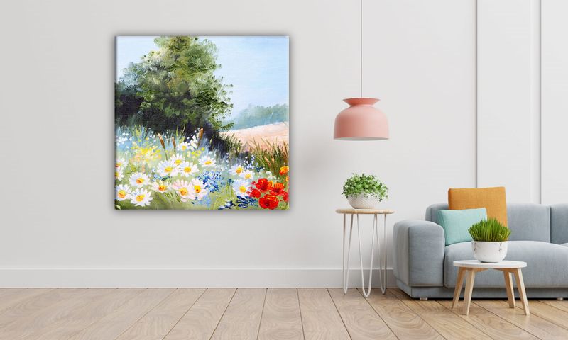 OBRAZ NA PŁÓTNIE 083 Polana 50x50cm zdjęcie 5