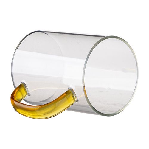 Szklanka 450 ml z żółtym uszkiem do sublimacji na Arena.pl