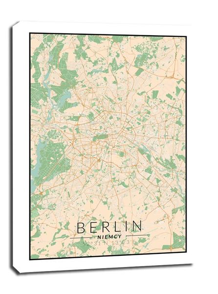 Berlin mapa kolorowa - obraz na płótnie 70x100 cm zdjęcie 1