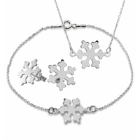 SREBRNY KOMPLET ŚNIEŻYNKI CELEBRYTKI ŚWIĄTECZNY SREBRO PRÓBY 925