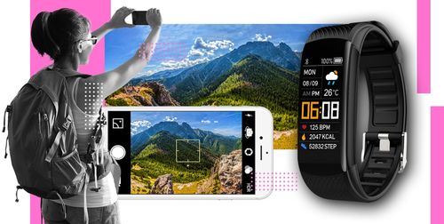 Smartband Giewont Fit&GO Duo GW200-4 - Black + Pasek Think Pink na Arena.pl