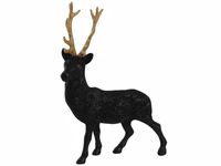 RENIFER ŚWIĄTECZNY BROKATOWY JELONEK FIGURKA 40 cm CZARNY