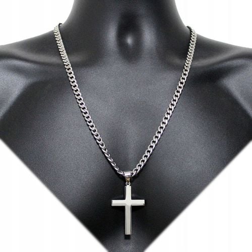 Łańcuszek z KRZYŻYKIEM Srebrny Męski Włoski Łańcuch Pancerka Krzyż WŁOSKI na Arena.pl