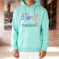 Bluza z kapturem miętowa z Twoim nadrukiem - Kangaroo L