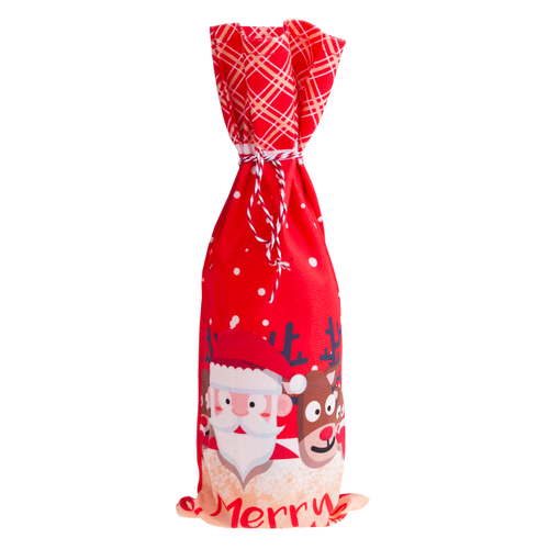 Pokrowiec Na Butelkę Woreczek Opakowanie Etui Świąteczne Mikołajki na Arena.pl