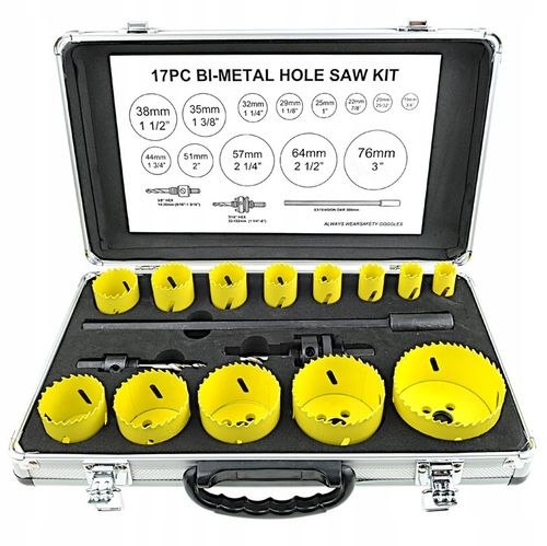 ZESTAW OTWORNIC DO METALU DREWNA BIMETALOWYCH BI-METAL 17 ELEMENTÓW na Arena.pl