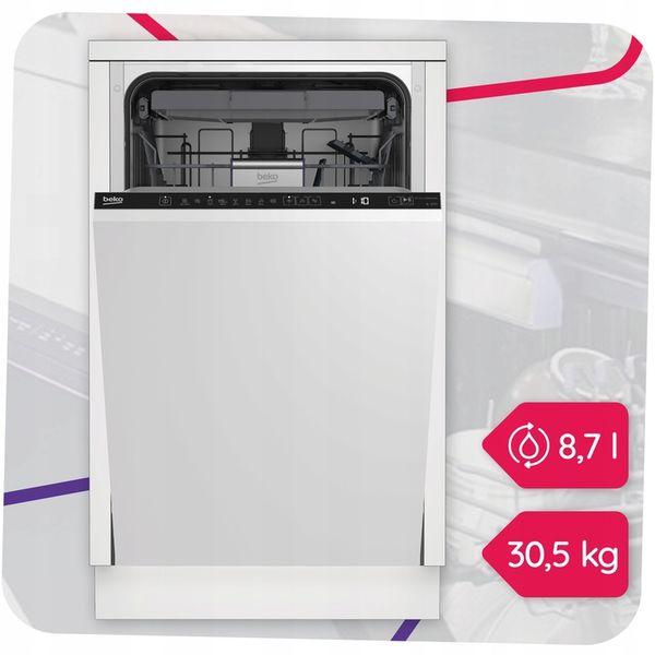Zmywarka Beko DIS46120 45cm 11kpl 6programów WaterSafe LedSpot zdjęcie 2