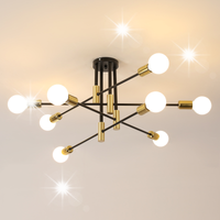 LAMPA SUFITOWA WISZĄCA E27 ZYRANDOL CZARNY+ZŁOTY LOFT NOWOCZESNY