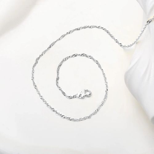 SREBRNY ŁAŃCUSZEK DAMSKI SINGAPUR SKRĘCANY 60cm ŁAŃCUSZEK SREBRO PRÓBA 925 na Arena.pl