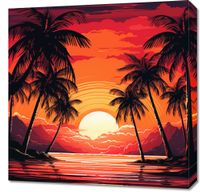 Obraz 60x60cm Palmy Przy Lagunie