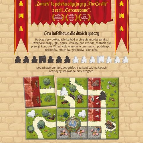 CARCASSONNE ZAMEK słynna gra planszowa dla 2 osób CASTLE karkason karkasą na Arena.pl