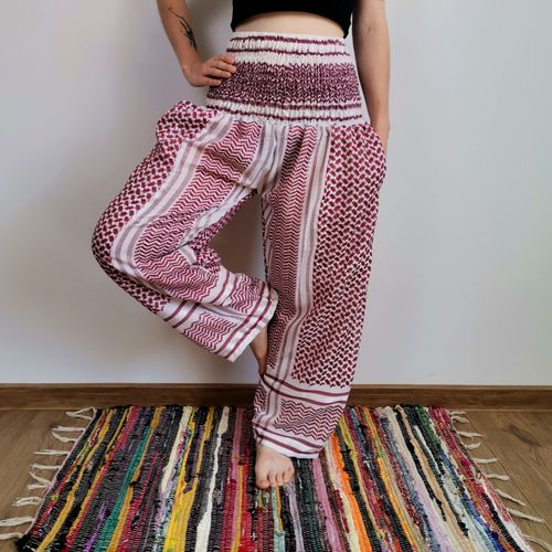 Spodnie Kuloty - Arafaty - Bordowe | Indie na Arena.pl