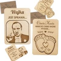 Piękna prośba o zostanie rodzicem chrzestnym magnes zestaw 2 sztuki w koper