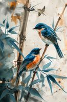 Plakat 53x81cm Trzy Ptaki