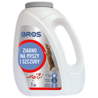 BROS Ziarno na Myszy i Szczury 1kg - Skuteczna Trutka Mumifikująca Ziarna