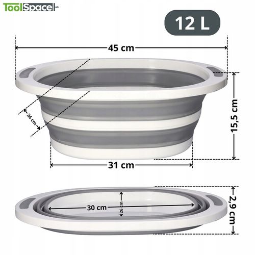 MISKA SKŁADANA SILIKONOWA 12L DO ZLEWU NA KEMPING TURYSTYCZNA na Arena.pl