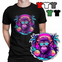 KOSZULKA T-SHIRT MĘSKI WZORY WYBÓR - ZE ZWIERZĘTAMI MAŁPKA MAŁPA - S