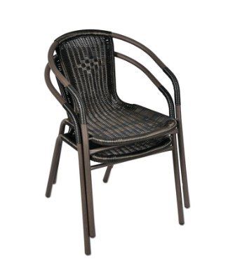 Krzesło ogrodowe Bistro rattanowe - czarne z brązową strukturą na Arena.pl