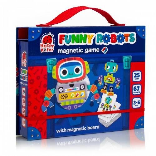 Gra Magnetyczna Roboty Zestaw Edukacyjny Karty Magnesy Tablica Roter Kafer zdjęcie 1