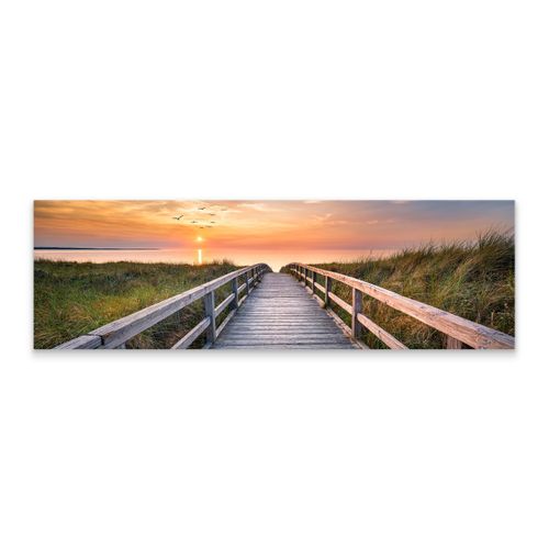 Obraz Na Płótnie Canvas MORZE Wydmy Pomost Zachód Słońca 145cm x 45cm na Arena.pl