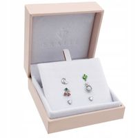 Fraise Srebrne 925 Owocowe kolczyki sztyfty z cyrkoniami kolorowe 3 PARY